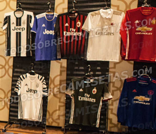 Real Madrid, Juventus, AC Milan, Manchester United 2016-17 adidas third kits LEAKED