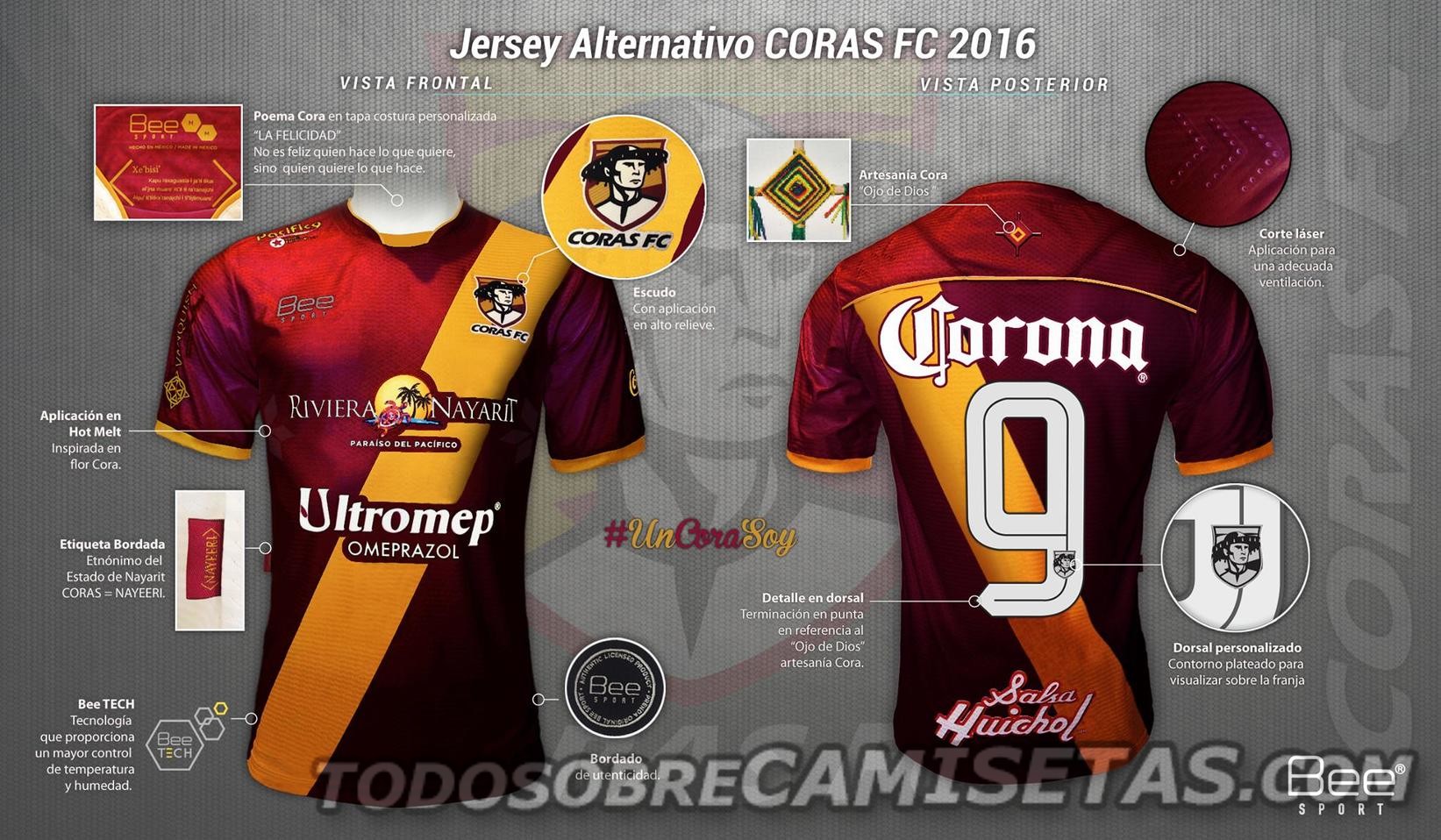 Camisetas Bee Sport de Coras FC 2016-17