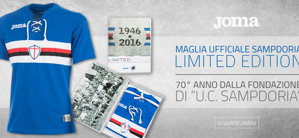 Sampdoria Joma Maglia 70 Anno 2016