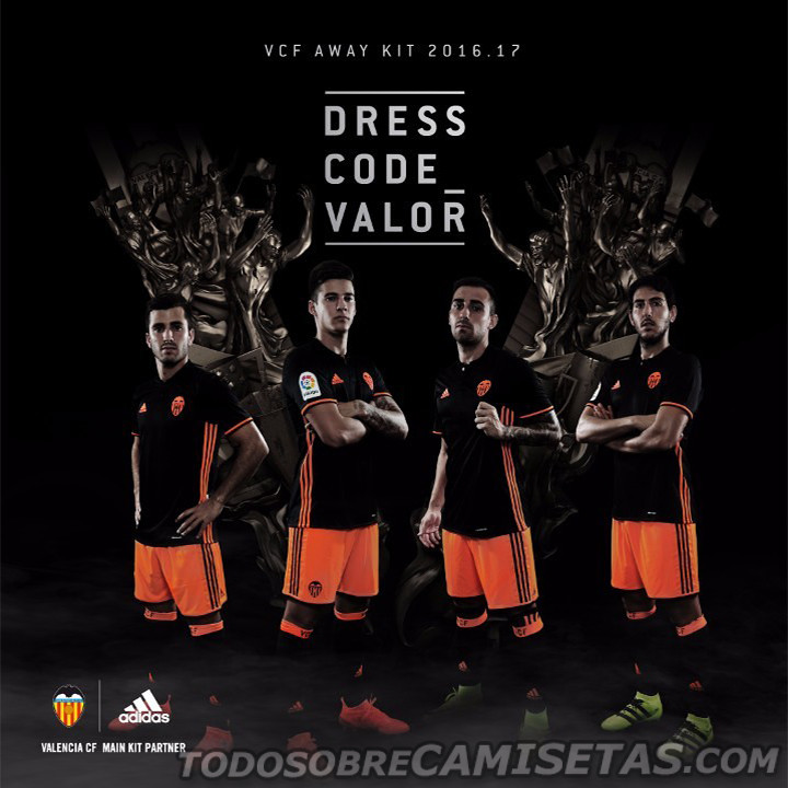 Uniformes adidas del Valencia CF 2016-17