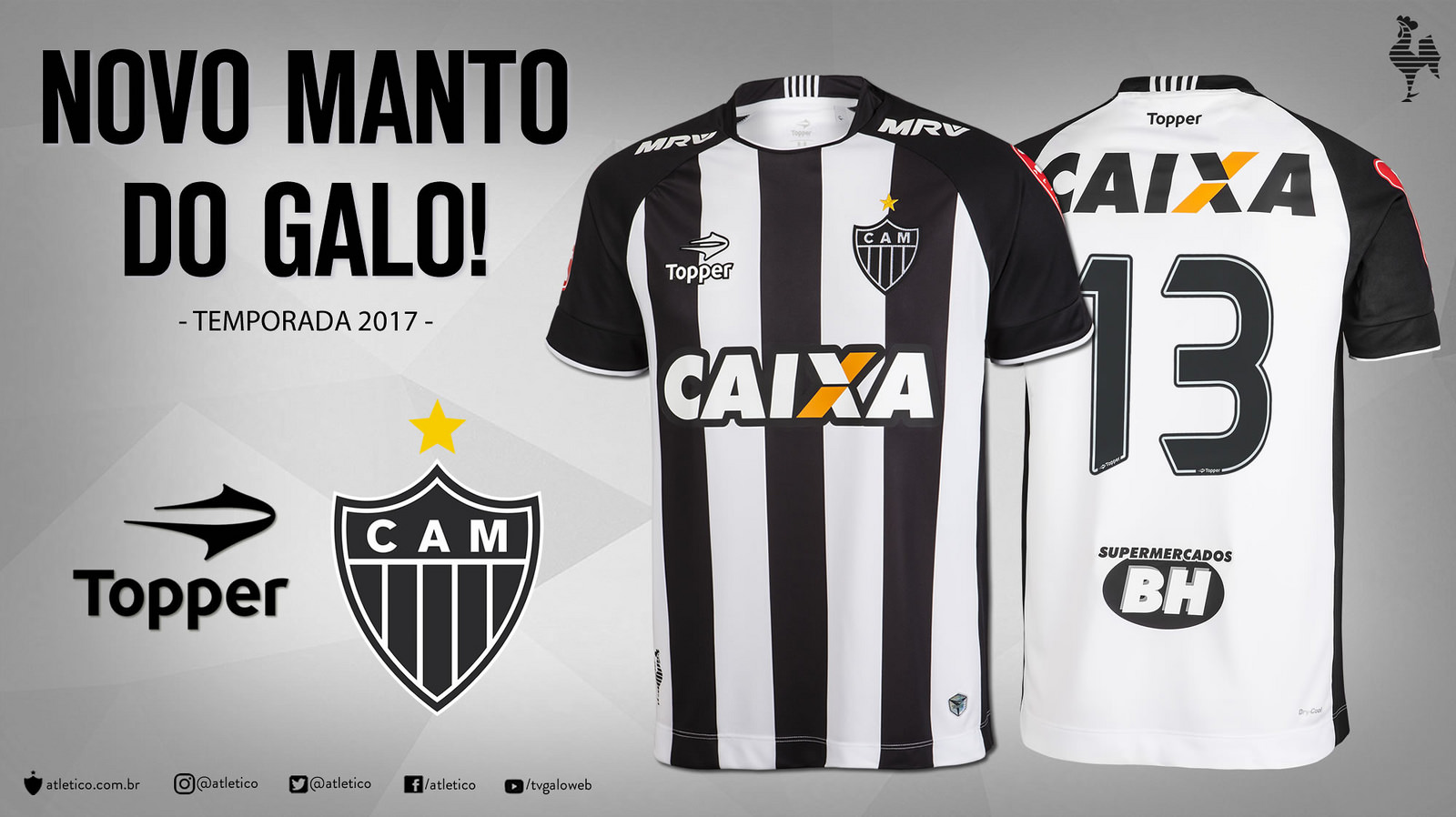 Camisas Topper do Clube Atlético Mineiro 2017