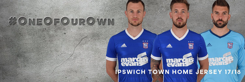 Ipswich Town FC Adidas 2017-18 Home Kit
