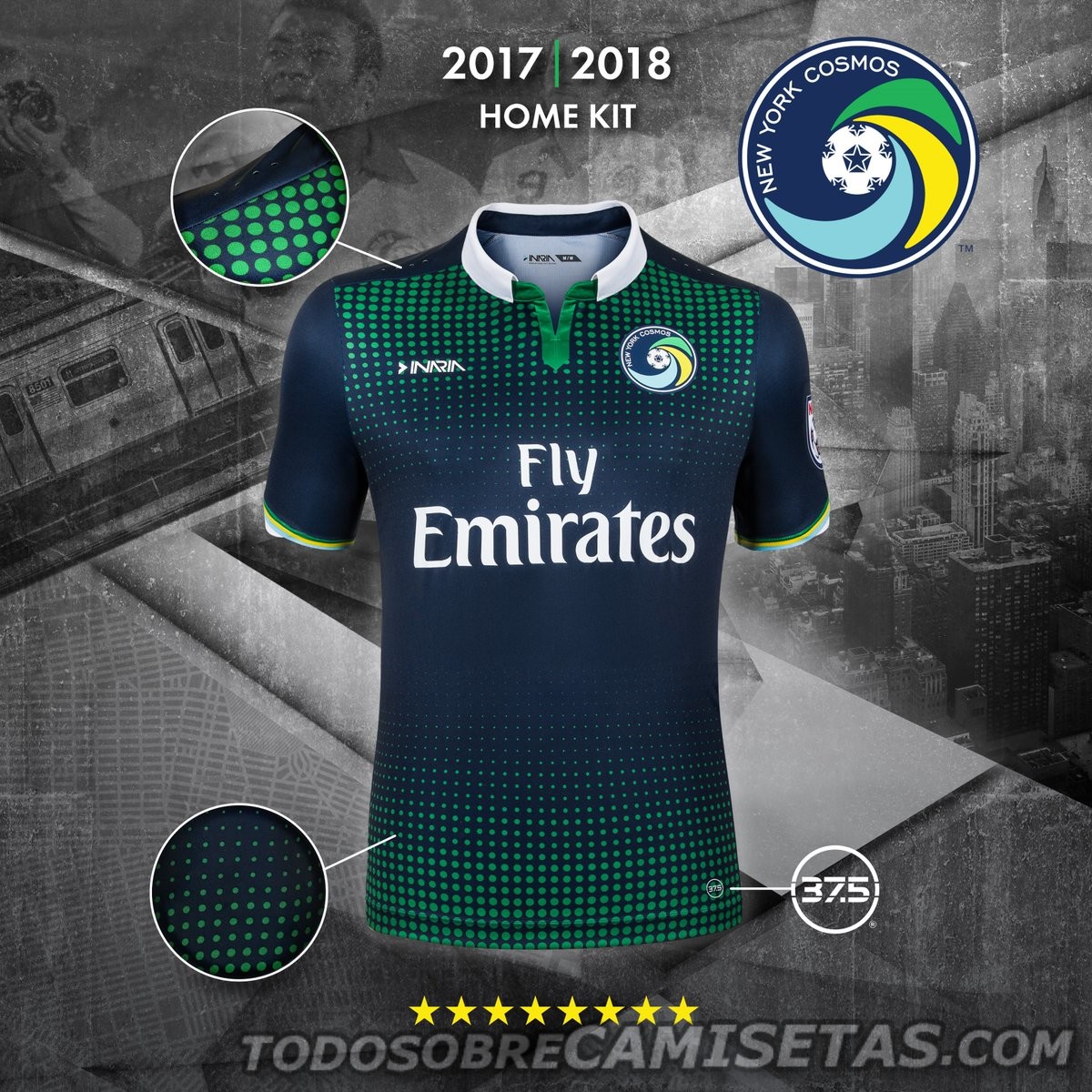 New York Cosmos Inaria Soccer Kits 2017