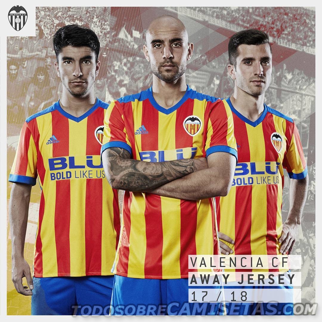 Camiseta visitante adidas de Valencia CF 2017-18