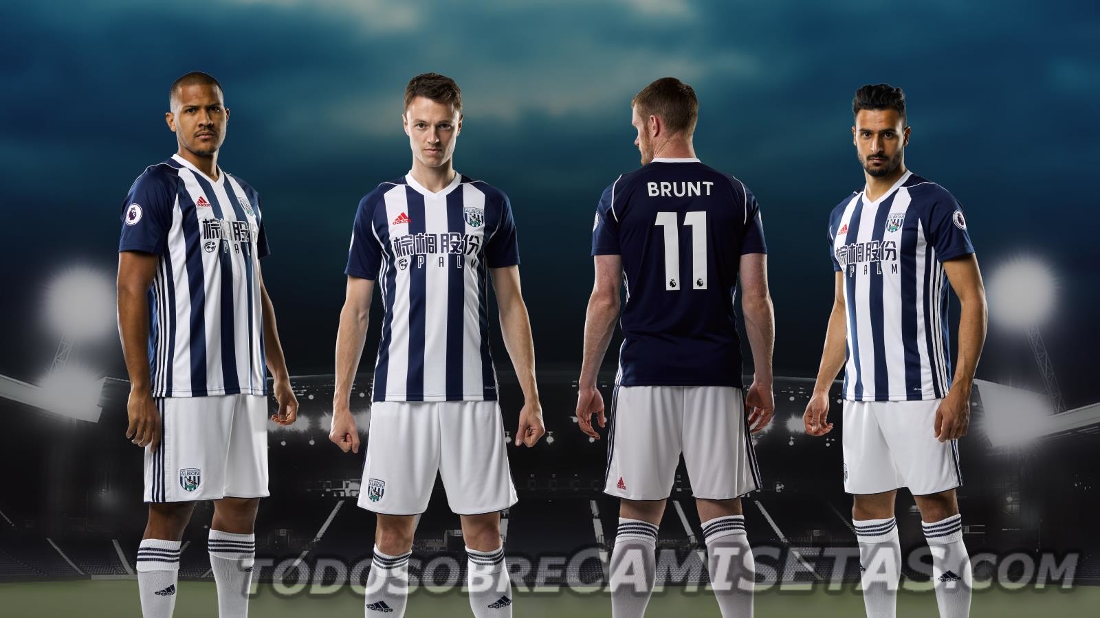 West Bromwich 2017-18 adidas Home Kit