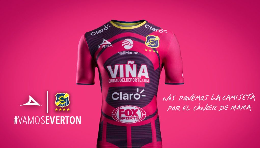 Camiseta Octubre Rosa Pirma de Everton Viña del Mar 2018