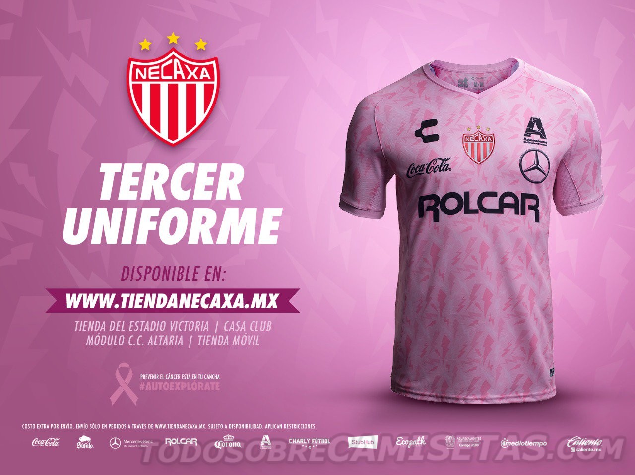 Camiseta rosa Charly Futbol de Necaxa 2018-19