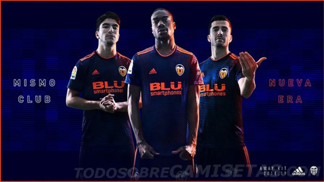 Segunda equipación adidas del Valencia CF 2018-19