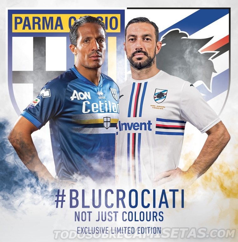 Parma and Sampdoria #BluCrociati Kits