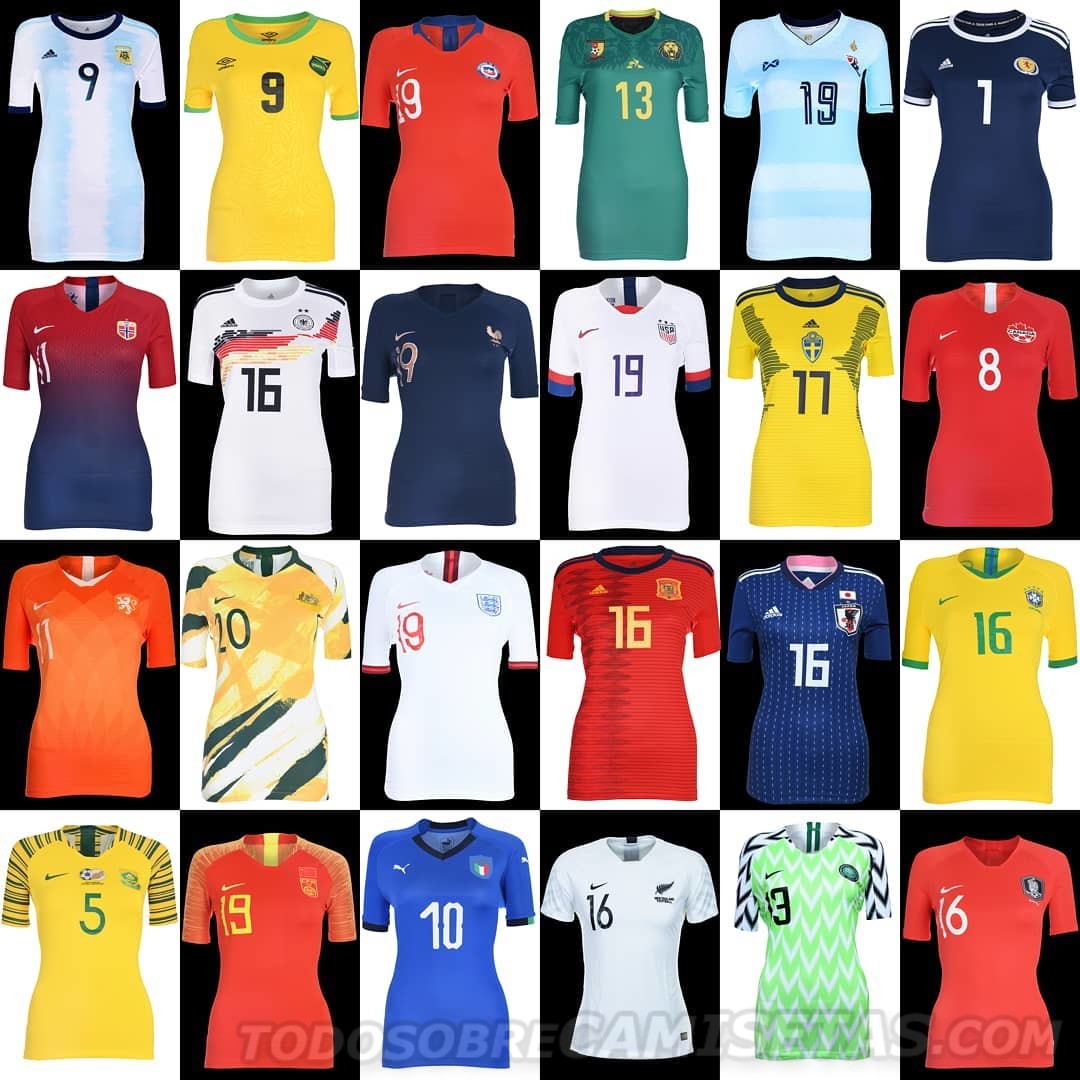 Camisetas del Mundial Femenino Francia 2019 - 2019 Women's World Cup Jerseys
