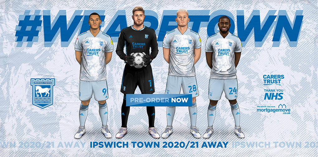 Ipswich Town 2020-21 adidas Away Kit