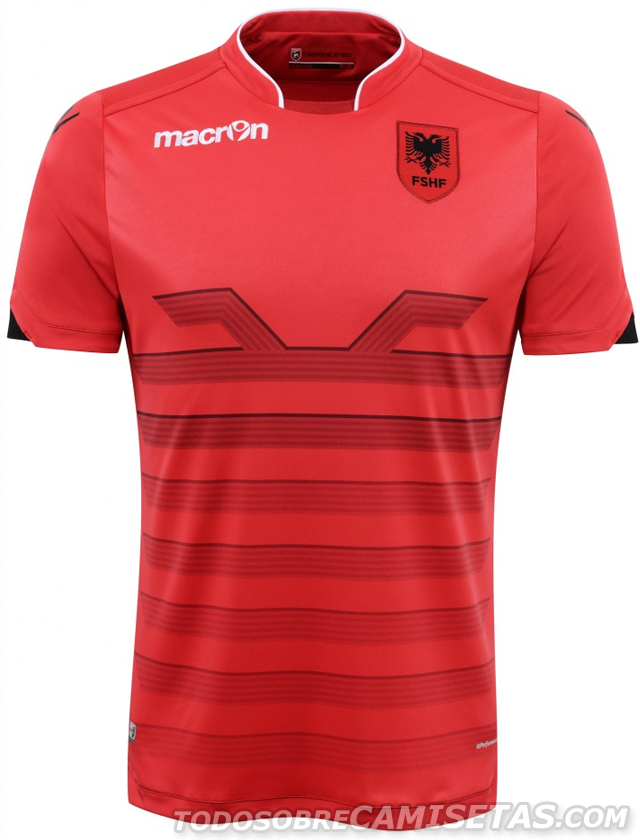 Albania camiseta Home em 2016 Macron slimfit Herzegowina camisa jersey