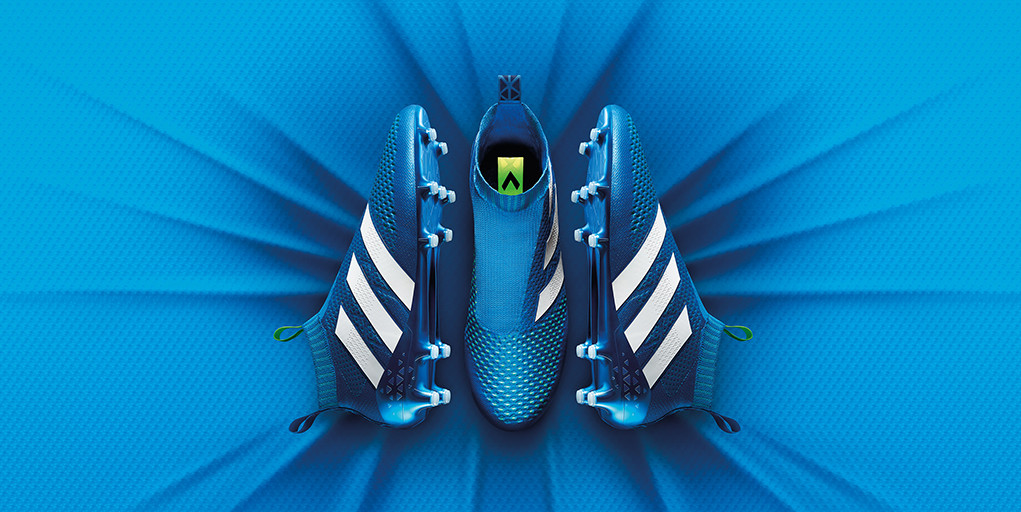 Blue adidas 16+ Purecontrol boots