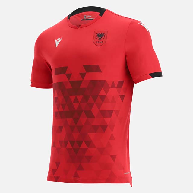 Albania Legea señores fútbol fan entrenamiento hogar camiseta-set rojo negro nuevo 