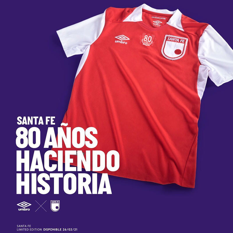 Camiseta Umbro de Independiente Santa Fe 80 Años