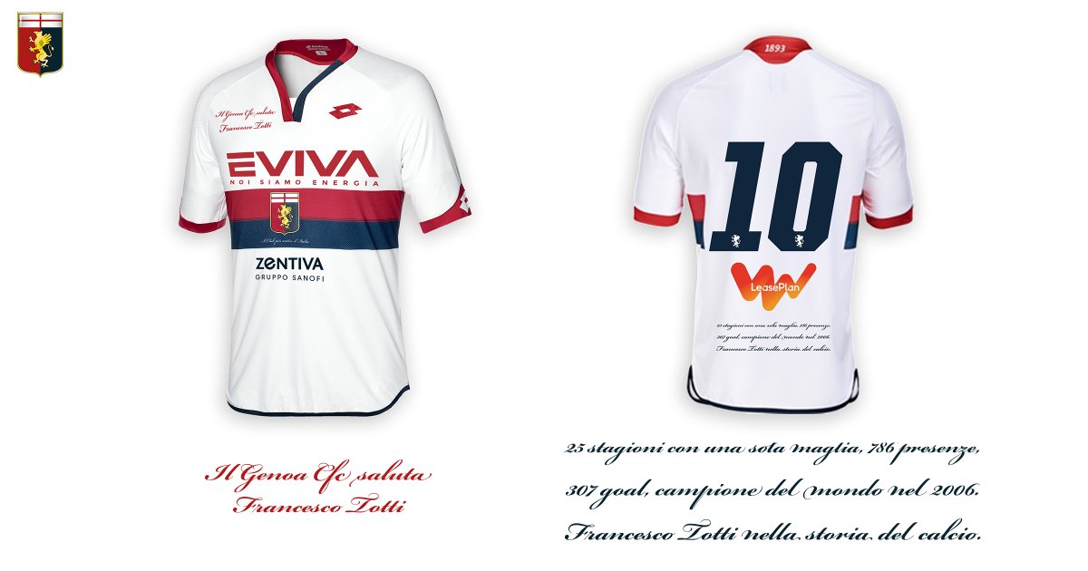 Las camisetas para el último juego de Francesco Totti