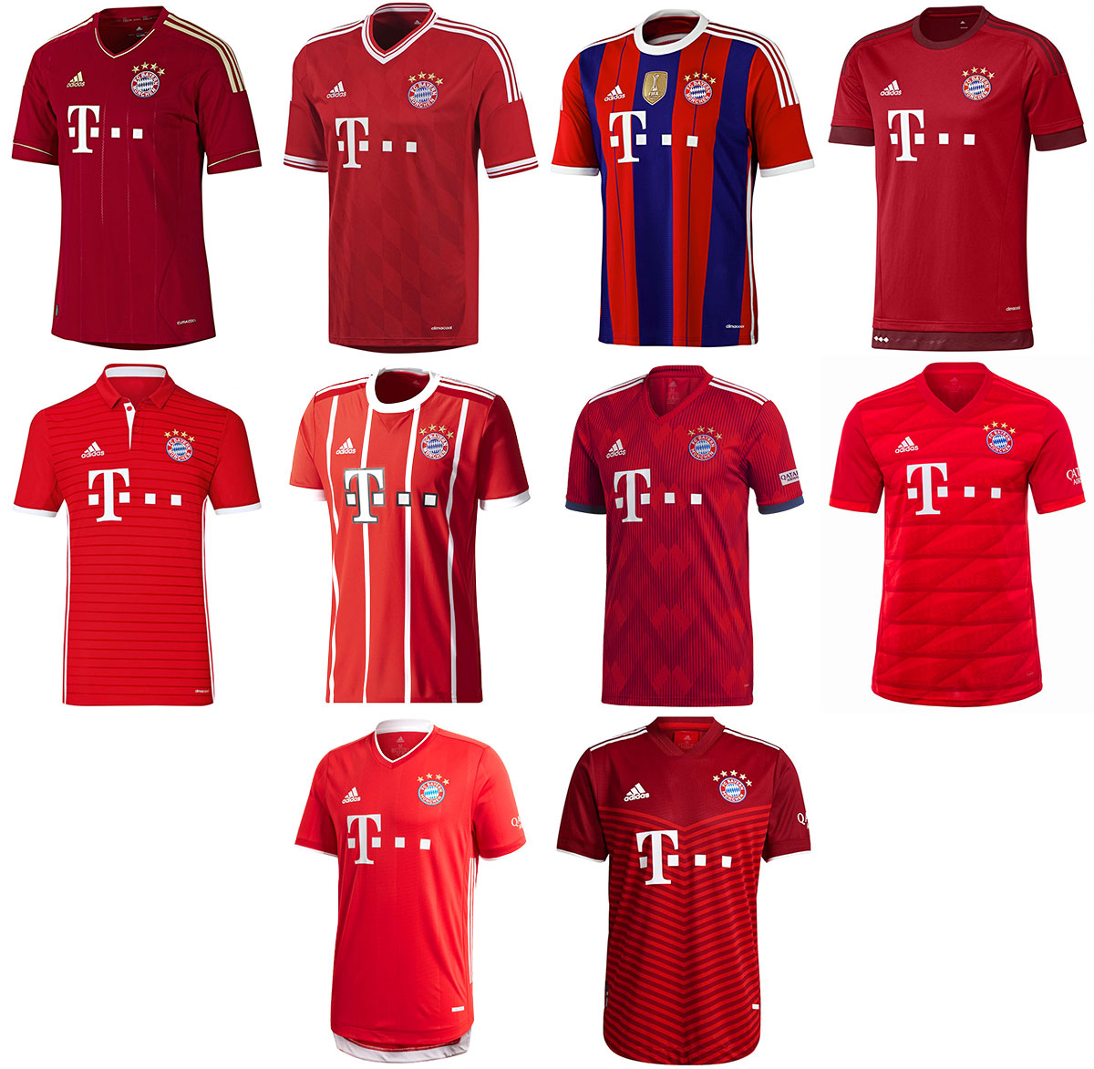 Camiseta Mashup adidas de Bayern Munich Campeón 2013-2022