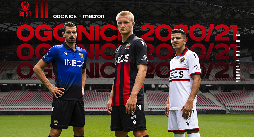 OGC Nice 2020-21 Macron Kits