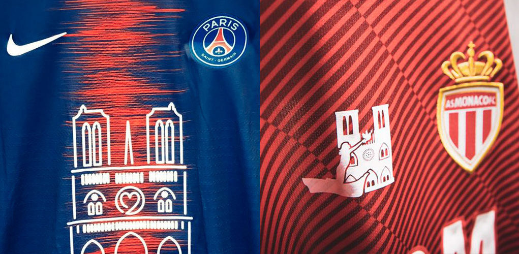 PSG y Monaco con camisetas por Notre-Dame