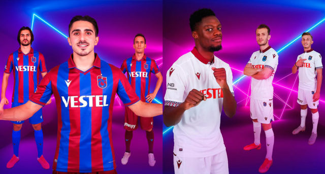 Maillot Trabzonspor Extérieur 2020/21 - Macron Homme Taille M, Blanc